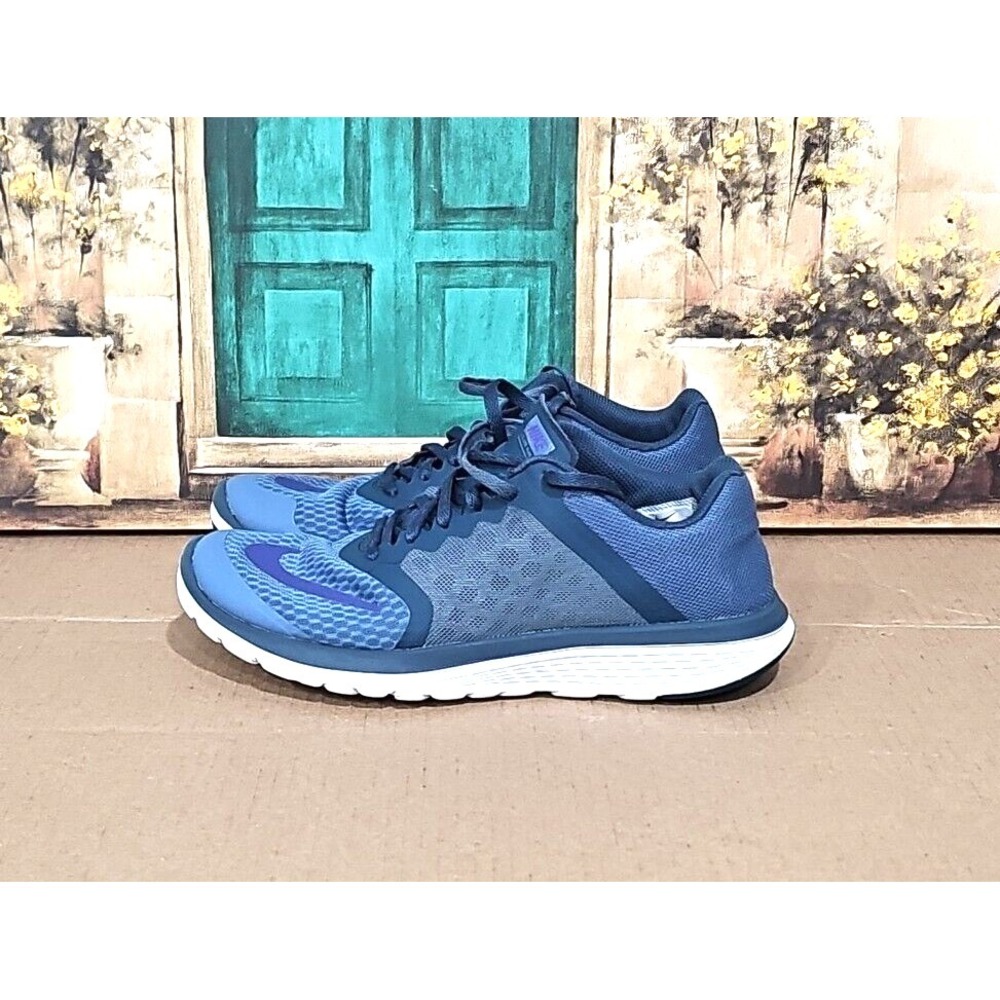 Nike Womens FS Lite Run 3 807145-401 Blue Purple Running Shoes Lace Up Size 8.5